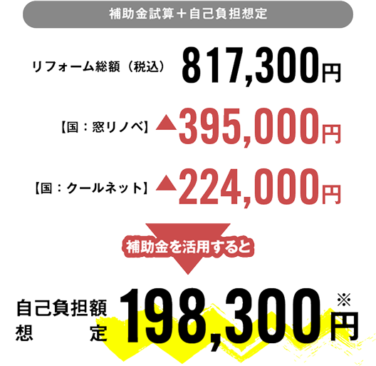 自己負担額想定 198,300円